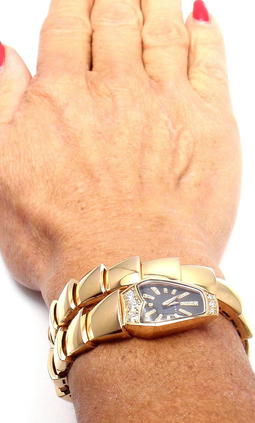 Bulgari Rose Gold Diamond Serpenti Snake Bracelet Wristwatch 1