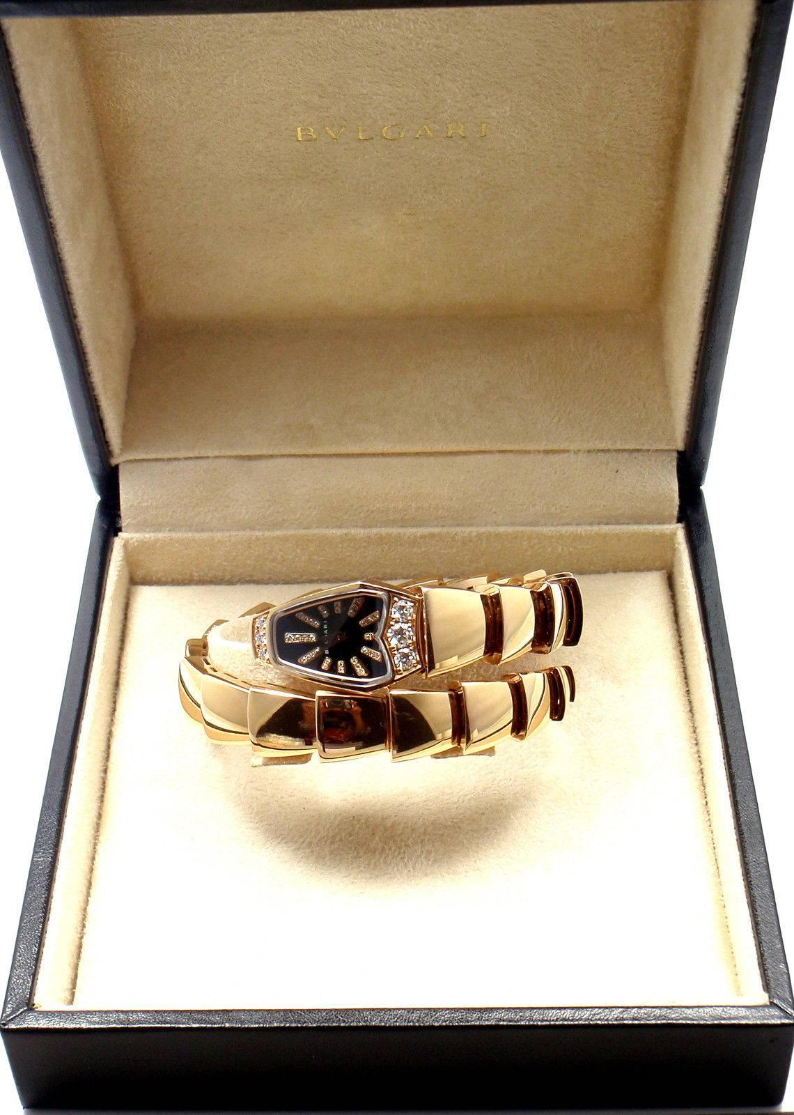 Bulgari Rose Gold Diamond Serpenti Snake Bracelet Wristwatch 2