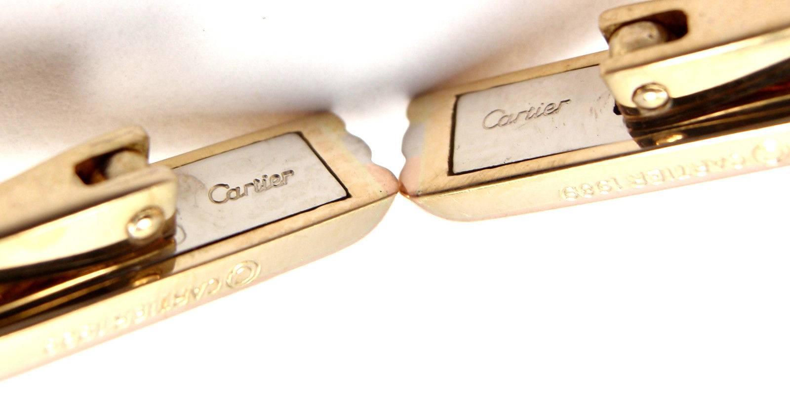 Cartier Trinity Tricolor Gold Cufflinks In New Condition In Holland, PA