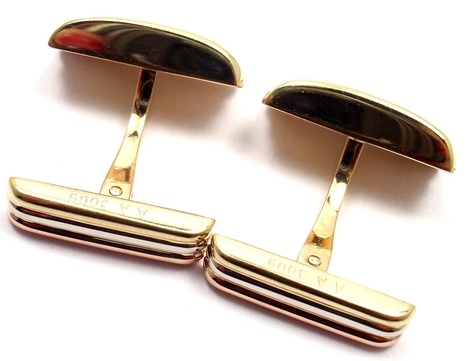 Cartier Trinity Tricolor Gold Cufflinks 2