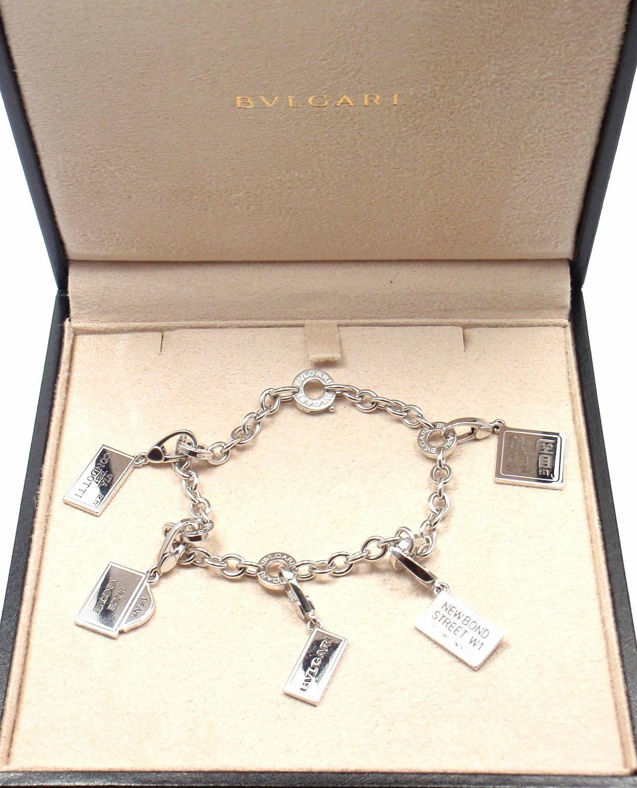 Bulgari Gold Charm Bracelet With Five Charms Of Major Bulgari Outlets ...