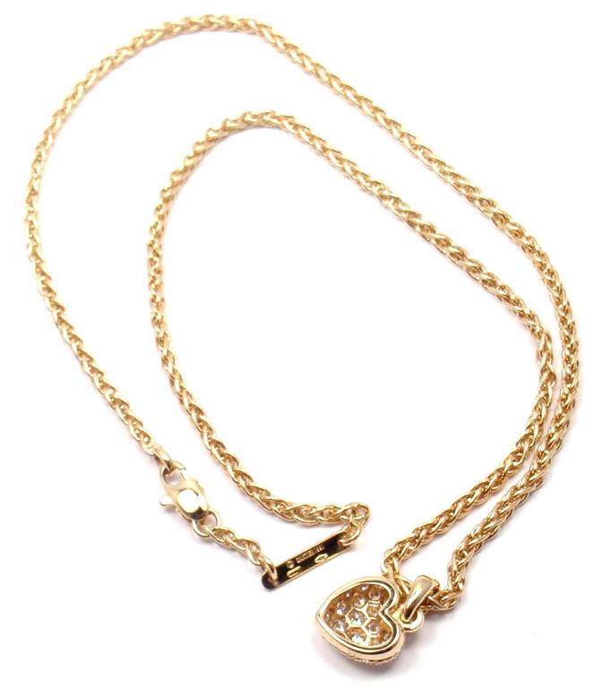 Cartier Diamond Gold Heart Pendant Necklace at 1stDibs
