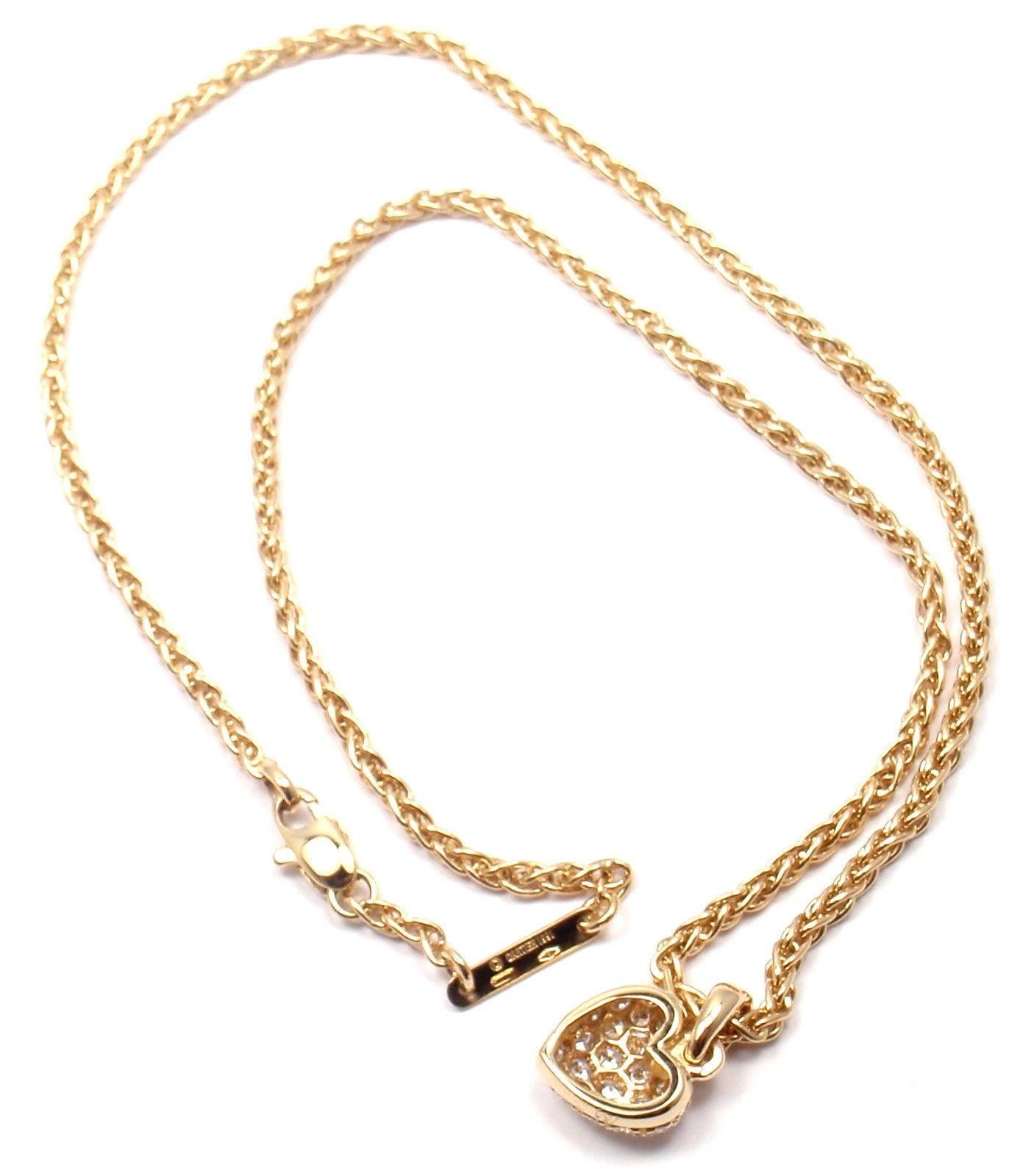 Cartier Diamond Gold Heart Pendant Necklace 3