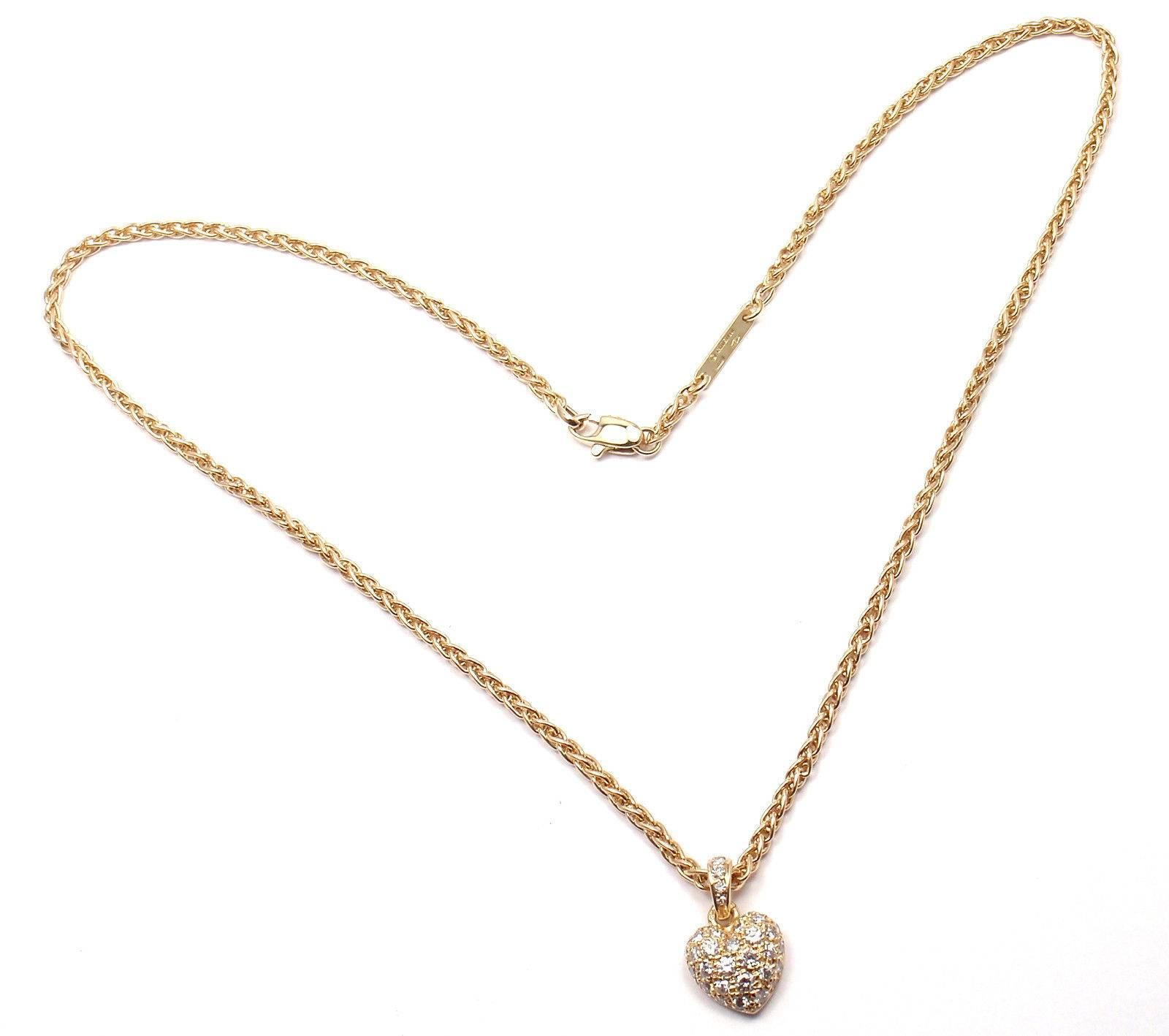 Cartier Diamond Gold Heart Pendant Necklace 2