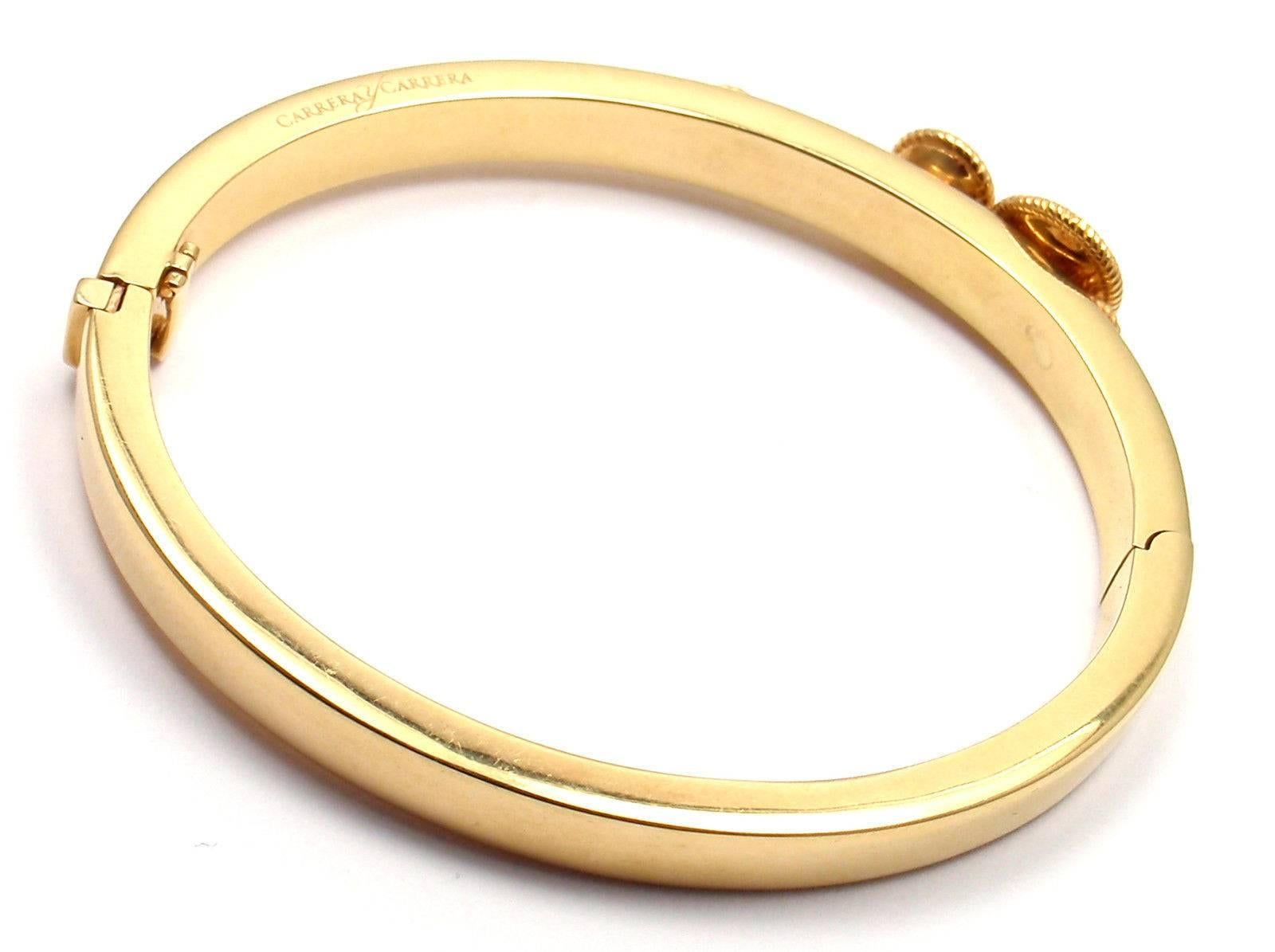 Carrera Y Carrera Diamond Spinning Circle Yellow Gold Bangle Bracelet 3