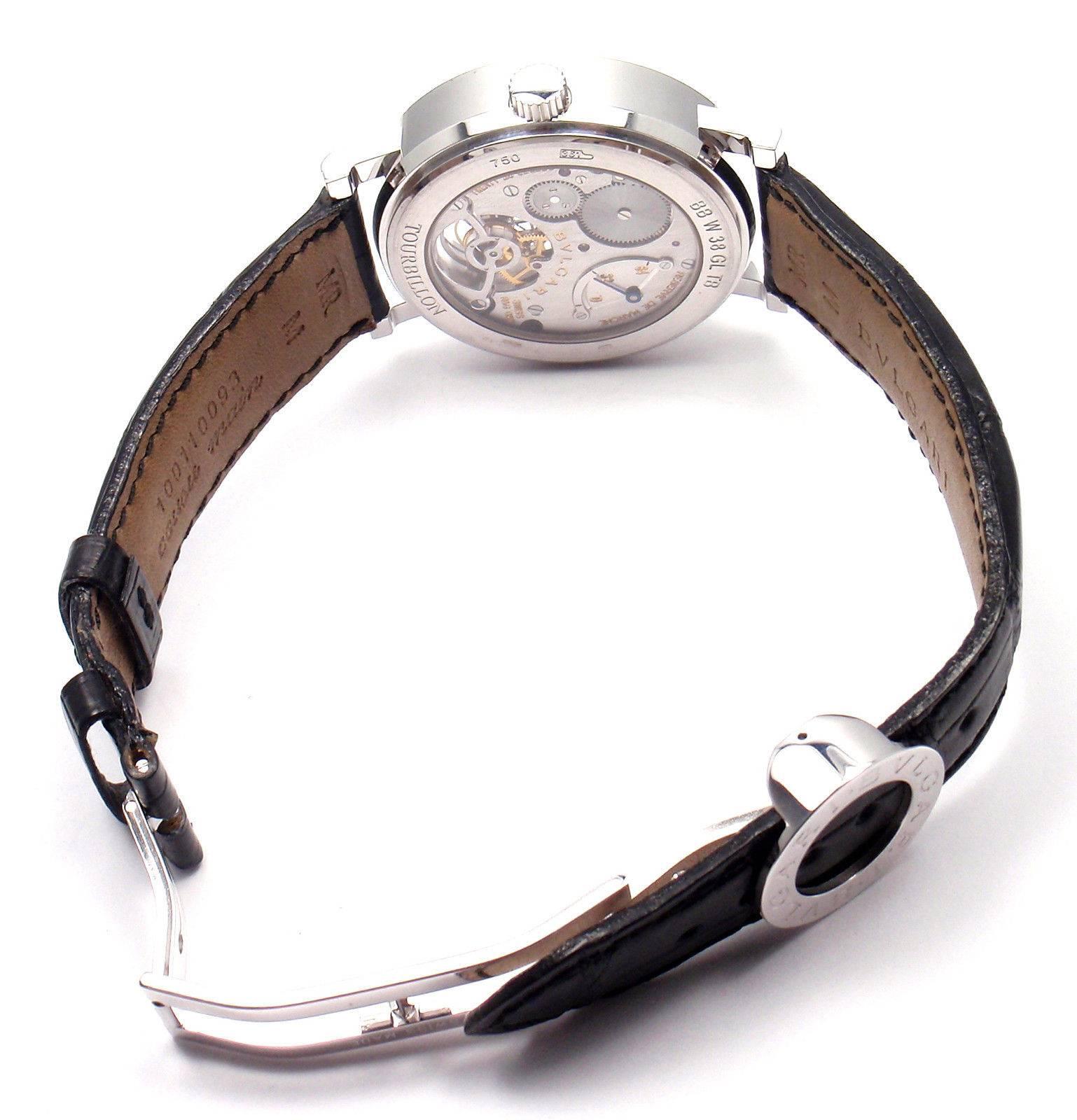 Bulgari White Gold Tourbillon Ltd Ed Power Reserve Wristwatch Ref BBW38GLTB 1