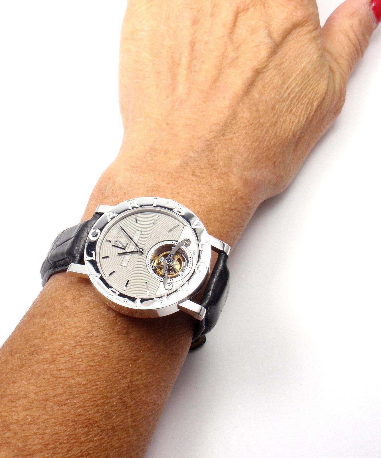 Bulgari White Gold Tourbillon Ltd Ed Power Reserve Wristwatch Ref BBW38GLTB 2