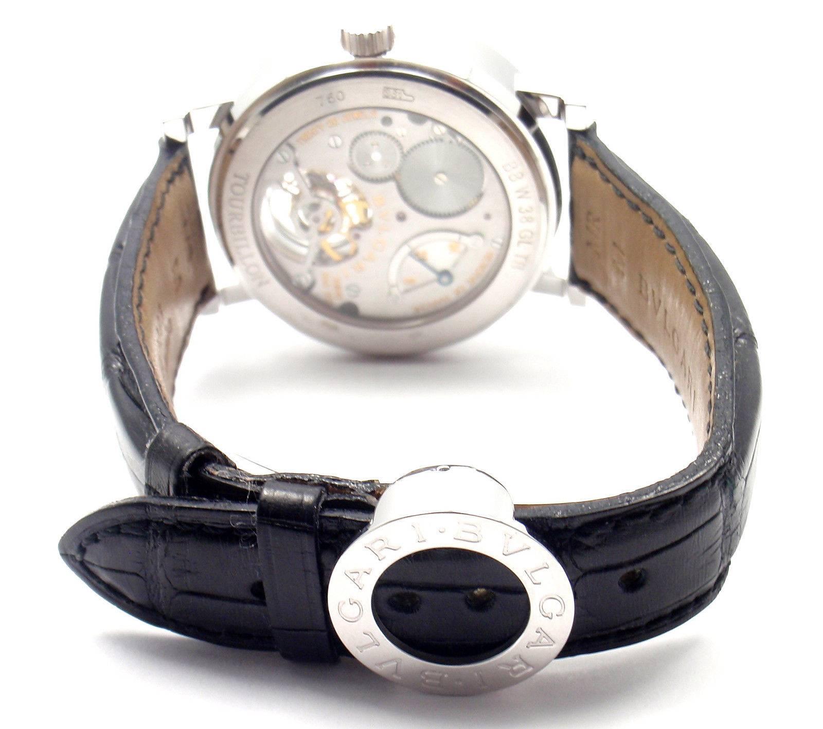 Bulgari White Gold Tourbillon Ltd Ed Power Reserve Wristwatch Ref BBW38GLTB 5