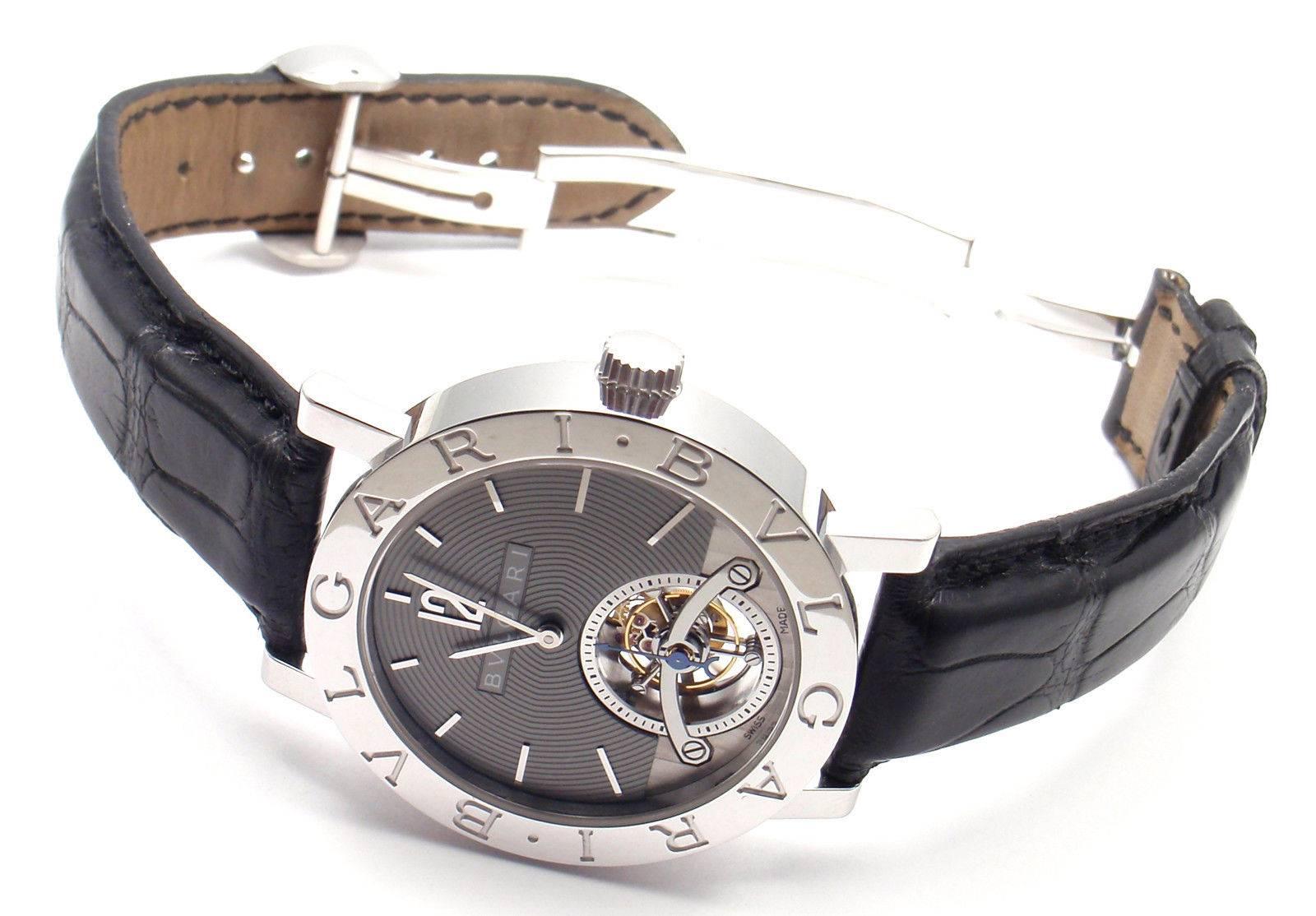 Bulgari White Gold Tourbillon Ltd Ed Power Reserve Wristwatch Ref BBW38GLTB 3