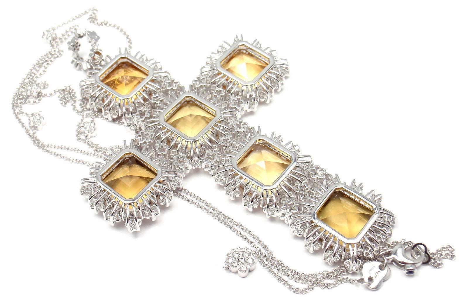 Women's or Men's Pasquale Bruni Marilyn Citrine Diamond Gold Pendant Necklace
