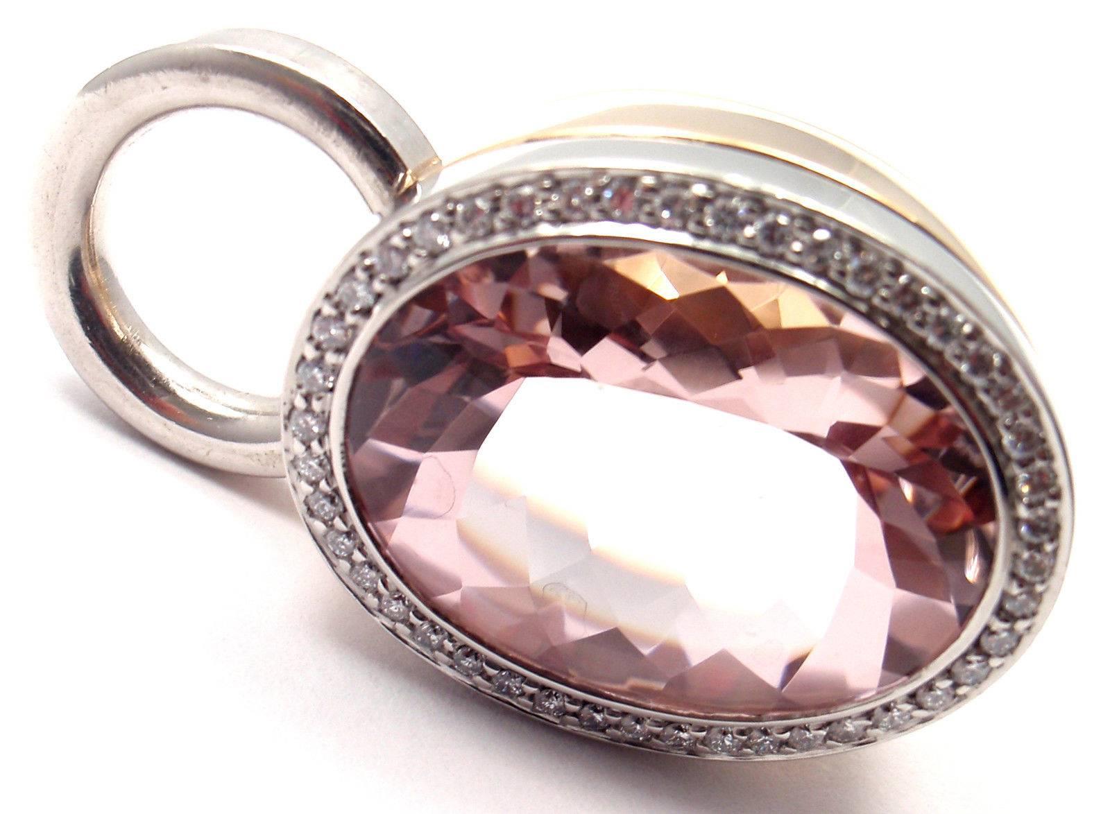 Jochen Pohl Large Kunzite Diamond Rose Gold And Platinum Pendant 4