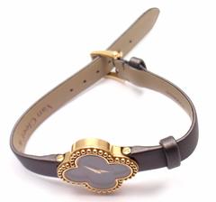 Van Cleef & Arpels Black Dial Vintage Alhambra Yellow Gold Ladies Watch