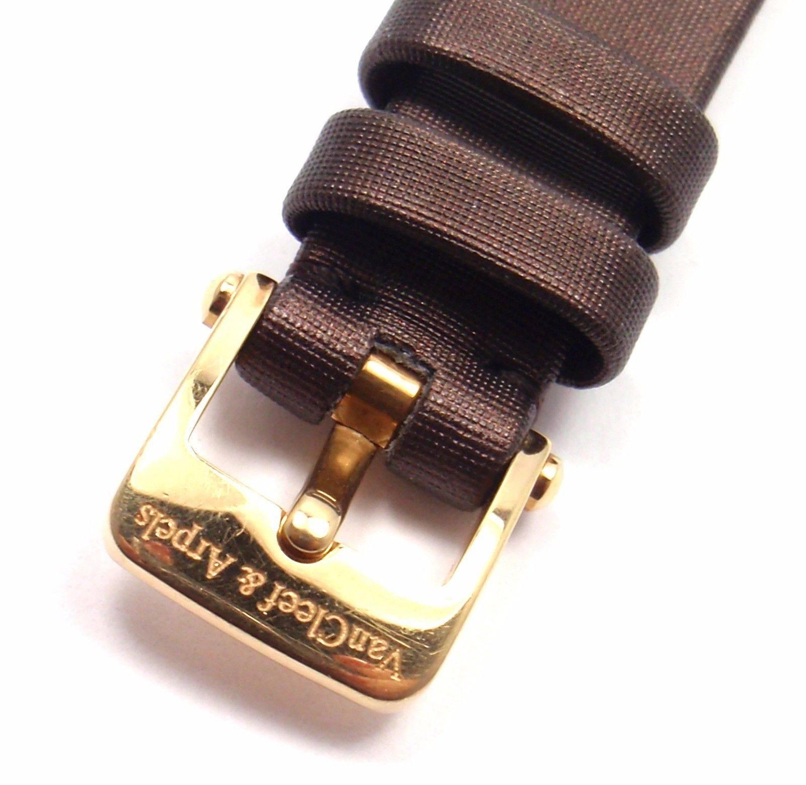 Van Cleef & Arpels Black Dial Vintage Alhambra Yellow Gold Ladies Watch 3