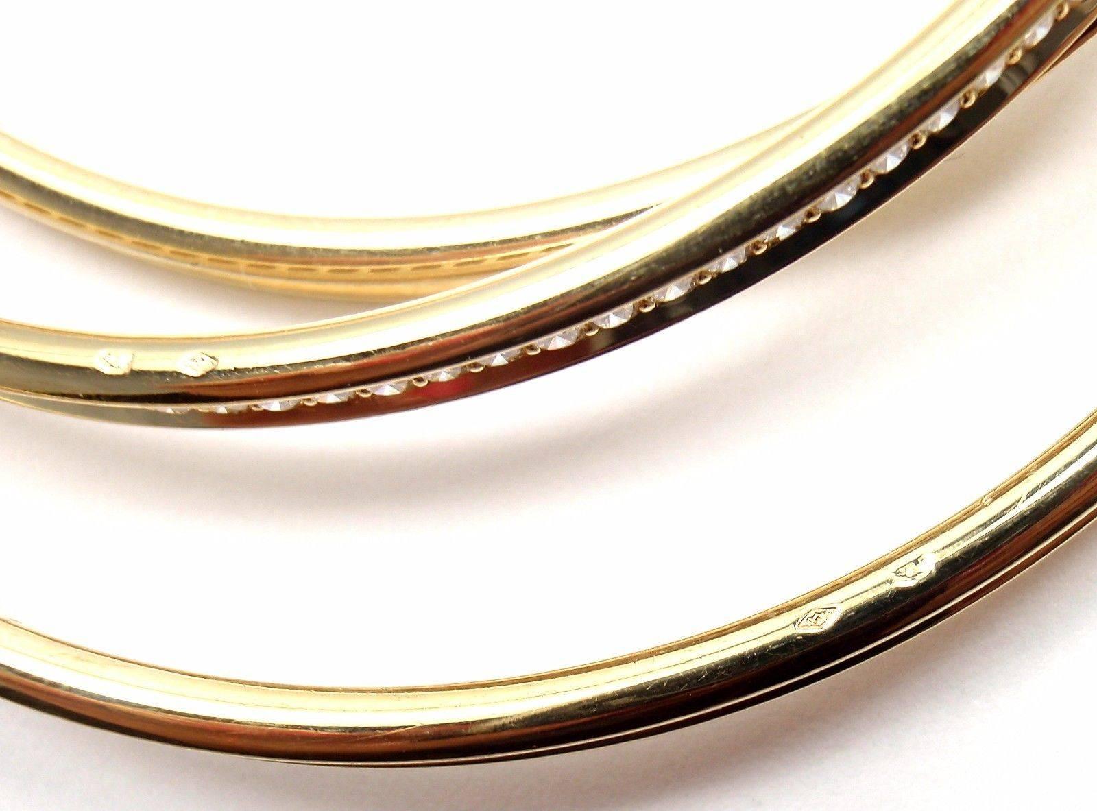 Cartier Trinity Diamond Gold Bangle Bracelet 3