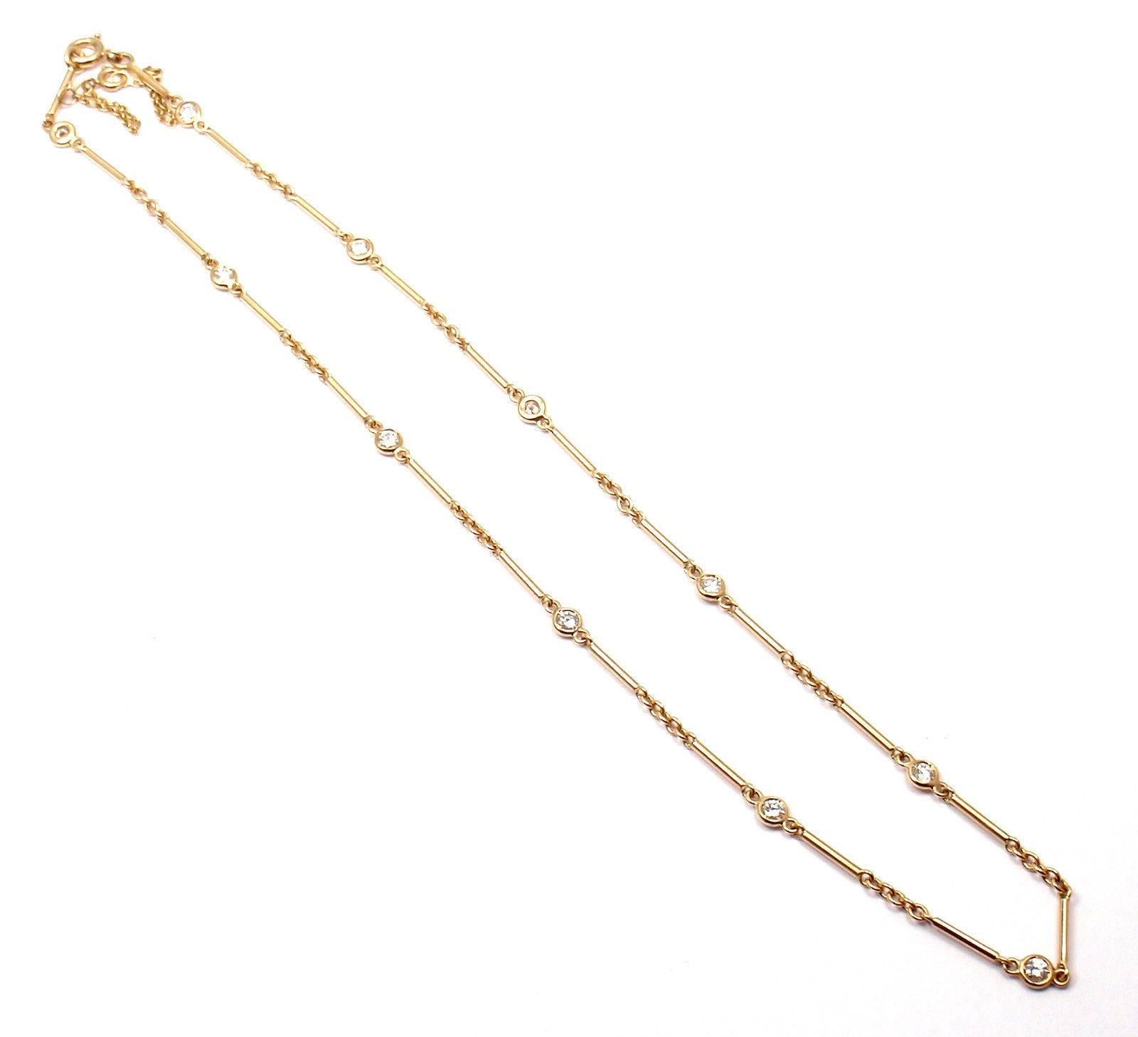 Cartier Diamond By The Yard Choker Yellow Gold Necklace In New Condition In Holland, PA