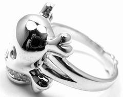Christian Dior Tete de Mort Diamond Gold Skull Ring