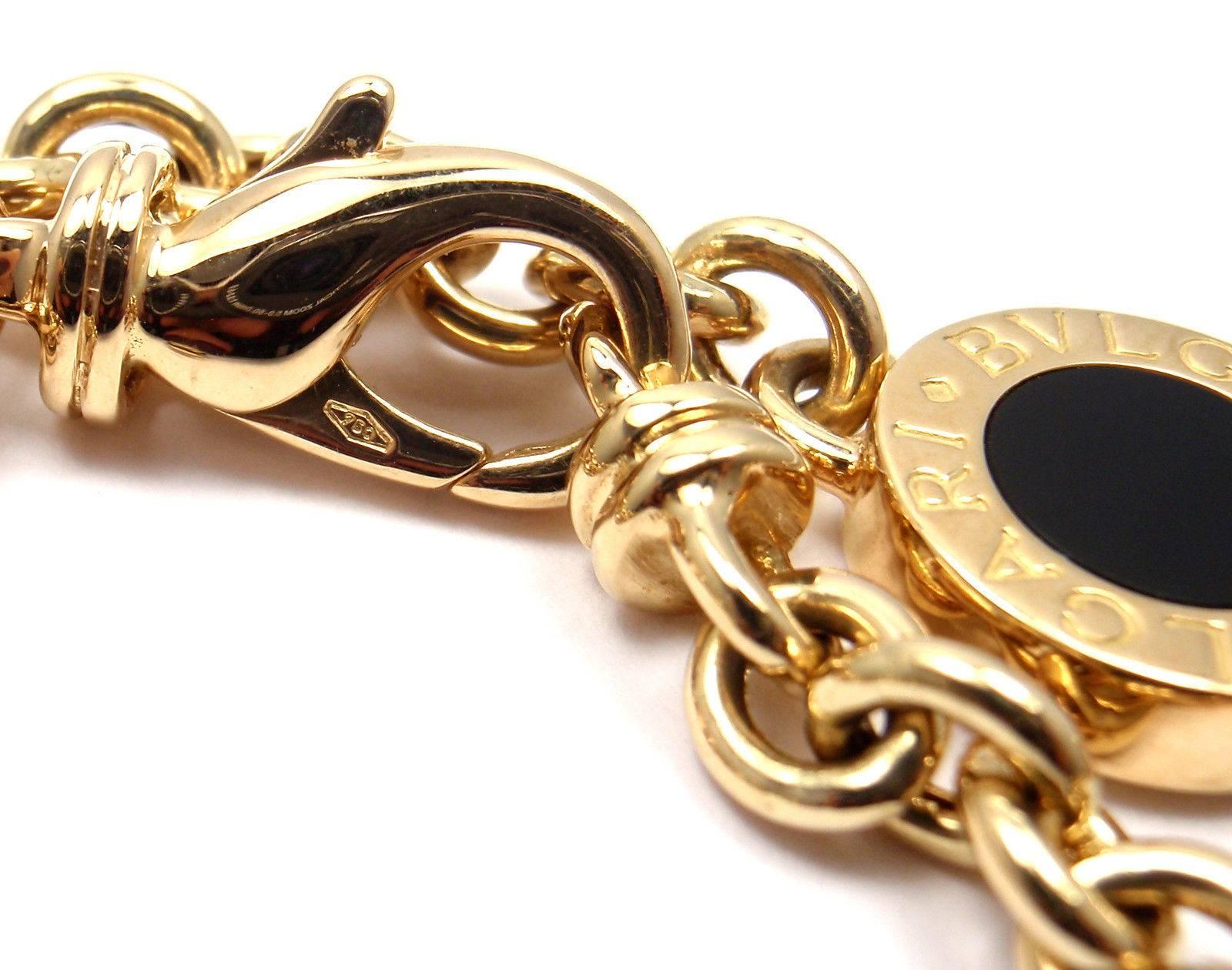 Bulgari Halskette aus Gelbgold mit schwarzem Onyx und Gliedern 3