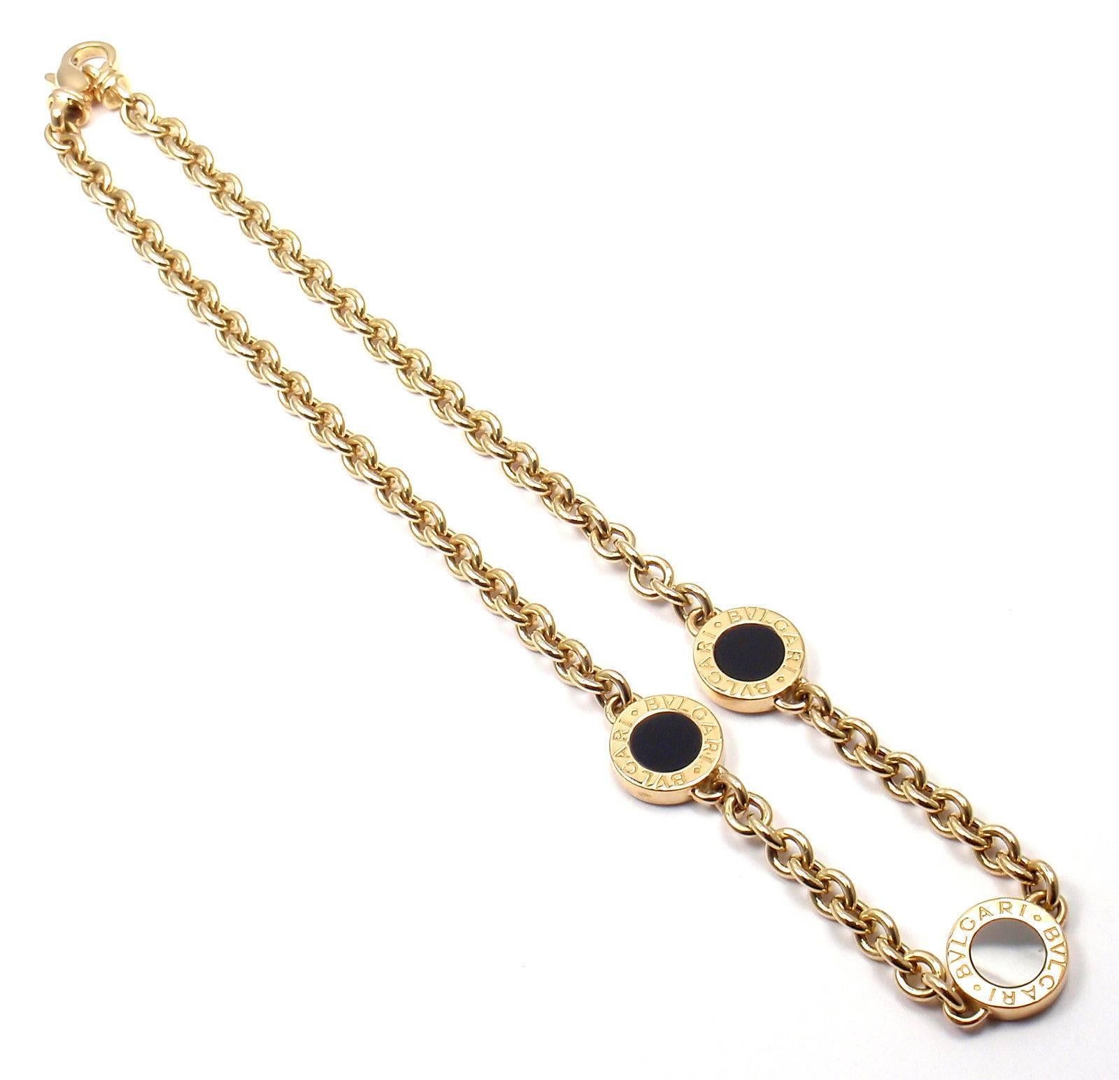 Bulgari Halskette aus Gelbgold mit schwarzem Onyx und Gliedern 5