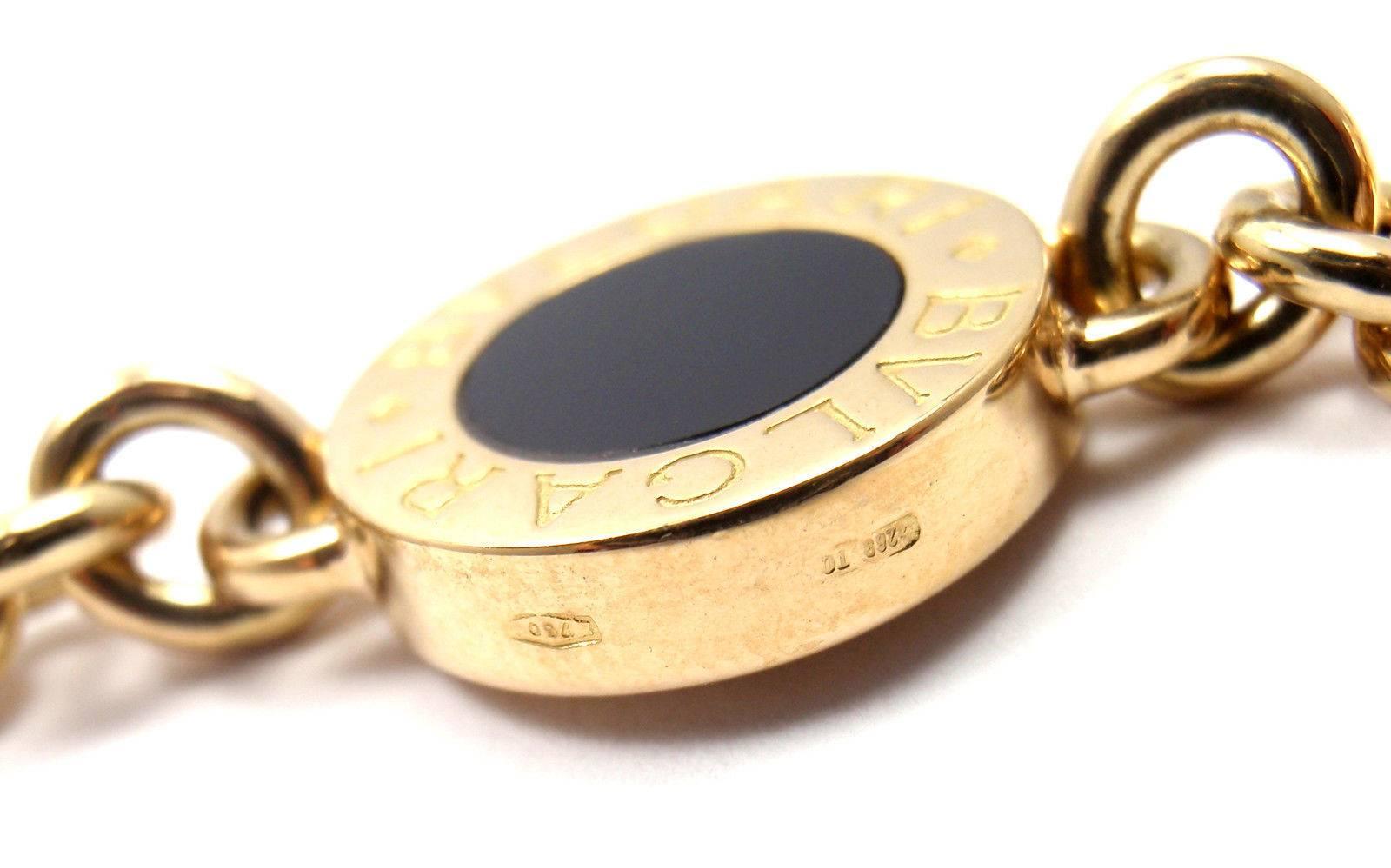 Bulgari Halskette aus Gelbgold mit schwarzem Onyx und Gliedern 2