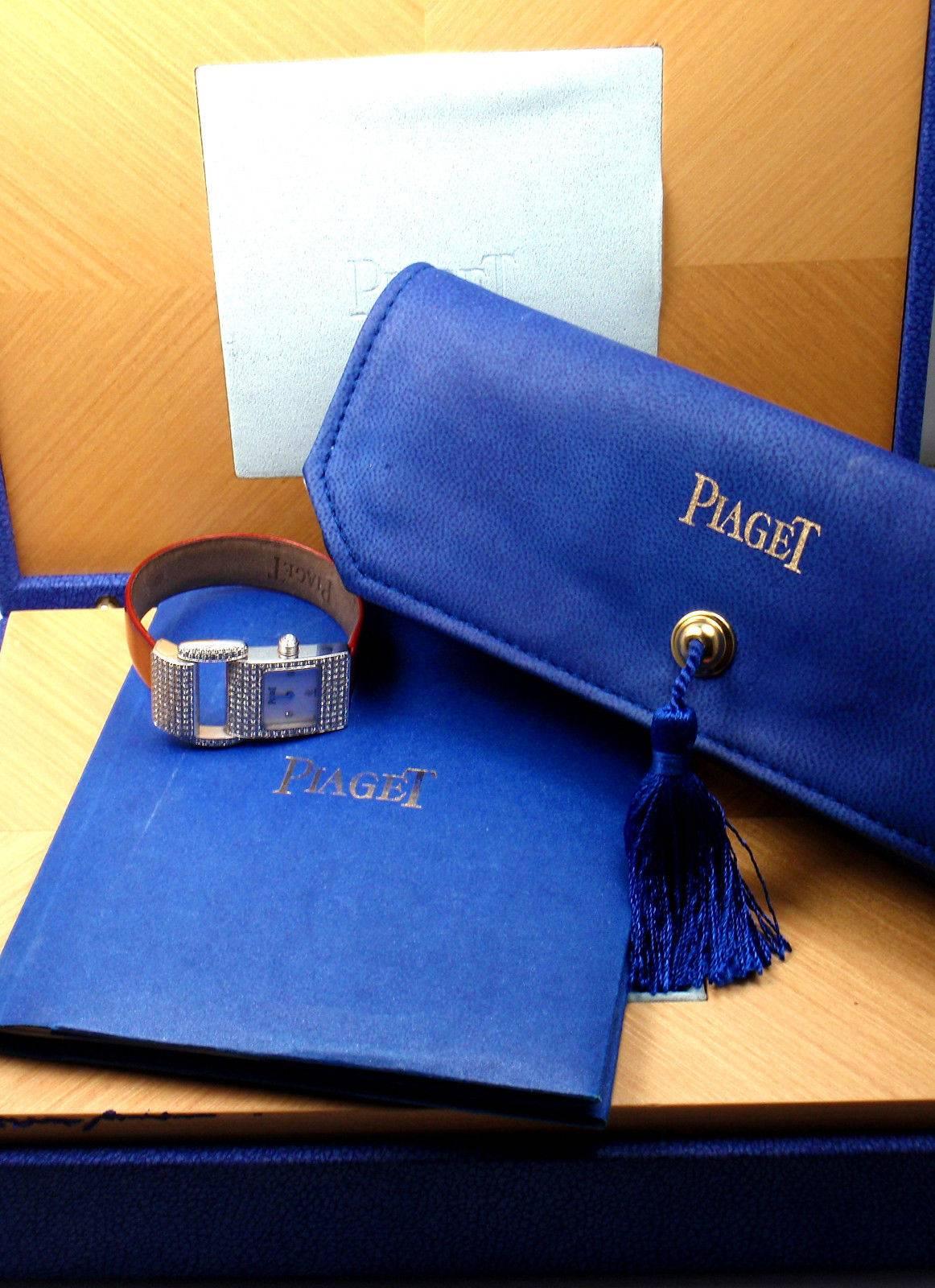 Piaget Miss Protocole Diamond 8 Straps White Gold Ladies Wristwatch In New Condition In Holland, PA