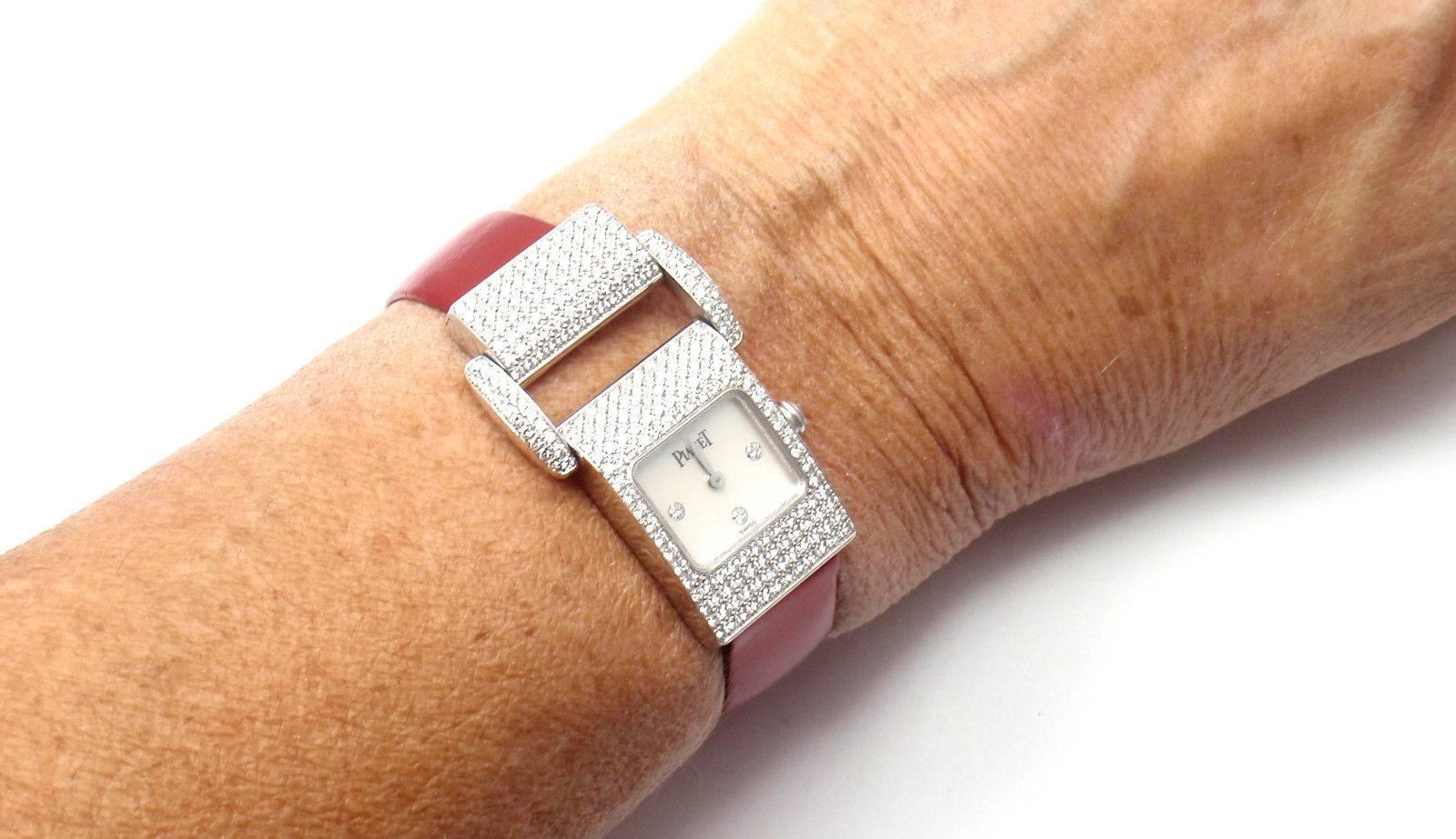 Piaget Miss Protocole Diamond 8 Straps White Gold Ladies Wristwatch 3