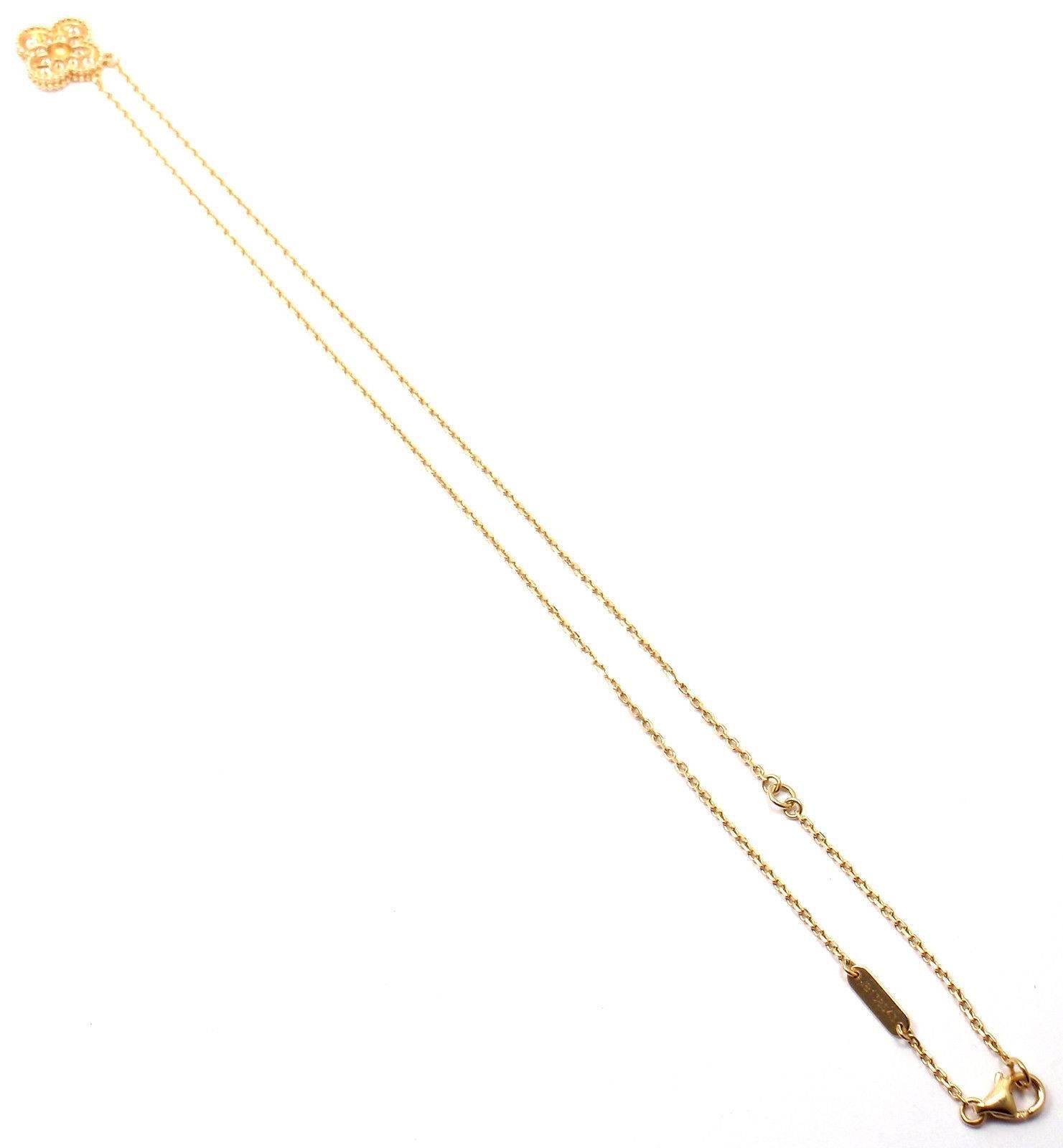 Van Cleef & Arpels Vintage Alhambra Diamant Gelbgold-Anhänger Halskette 1