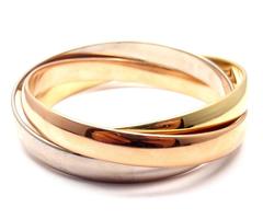 Cartier Trinity Rolling Large Model Tricolor Gold Bangle Bracelet