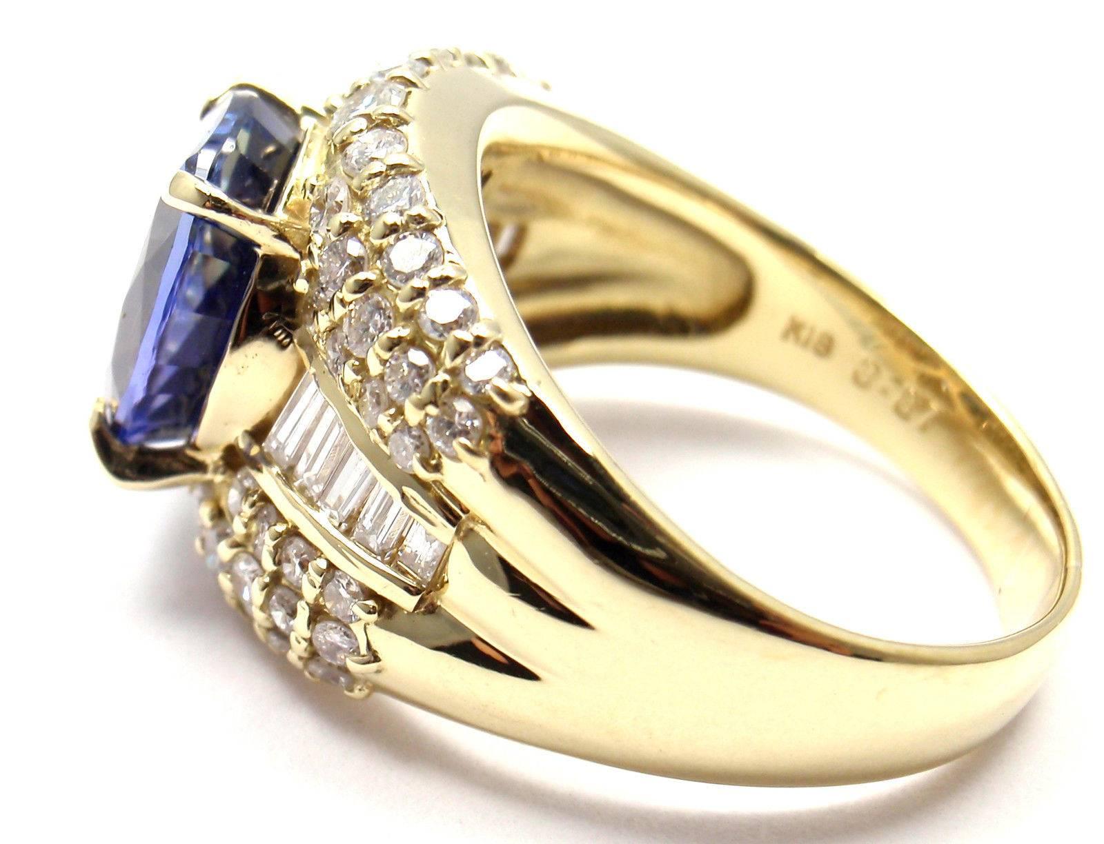 Diamond Large Tanzanite Cocktail Ring In New Condition In Southampton, PA