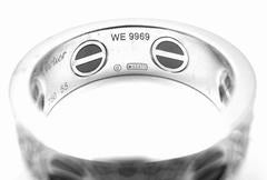 Cartier Love Diamond Paved Black Ceramic  White Gold Band Ring