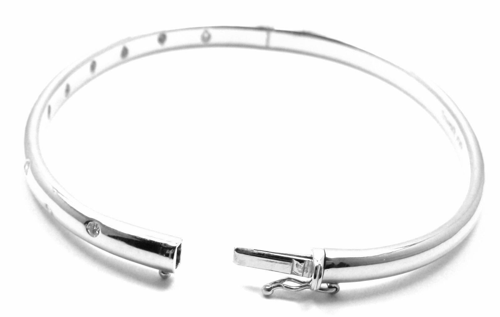 Tiffany & Co Etoile Diamond Platinum Bangle Bracelet In New Condition In Holland, PA