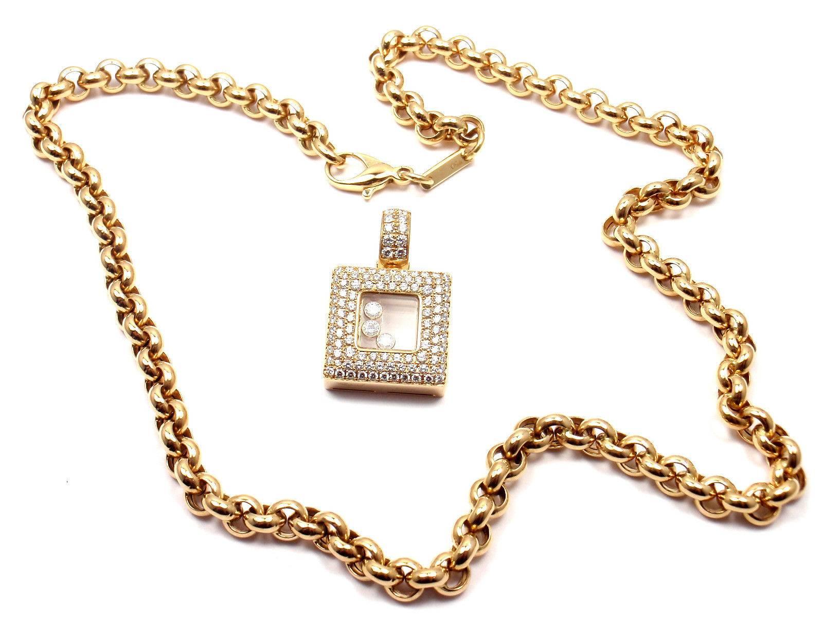 Chopard Happy Diamonds Gelbgold Anhänger Kette Halskette 4