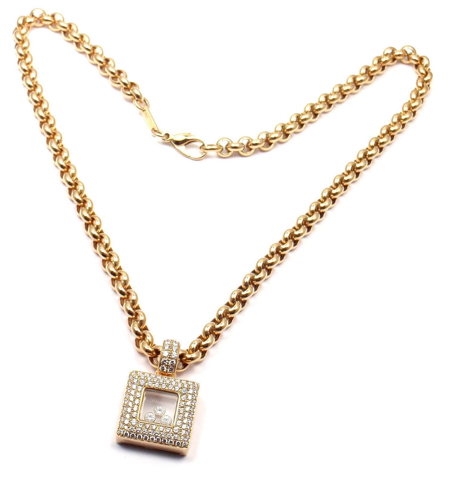 Chopard Happy Diamonds Gelbgold Anhänger Kette Halskette im Zustand „Neu“ in Southampton, PA