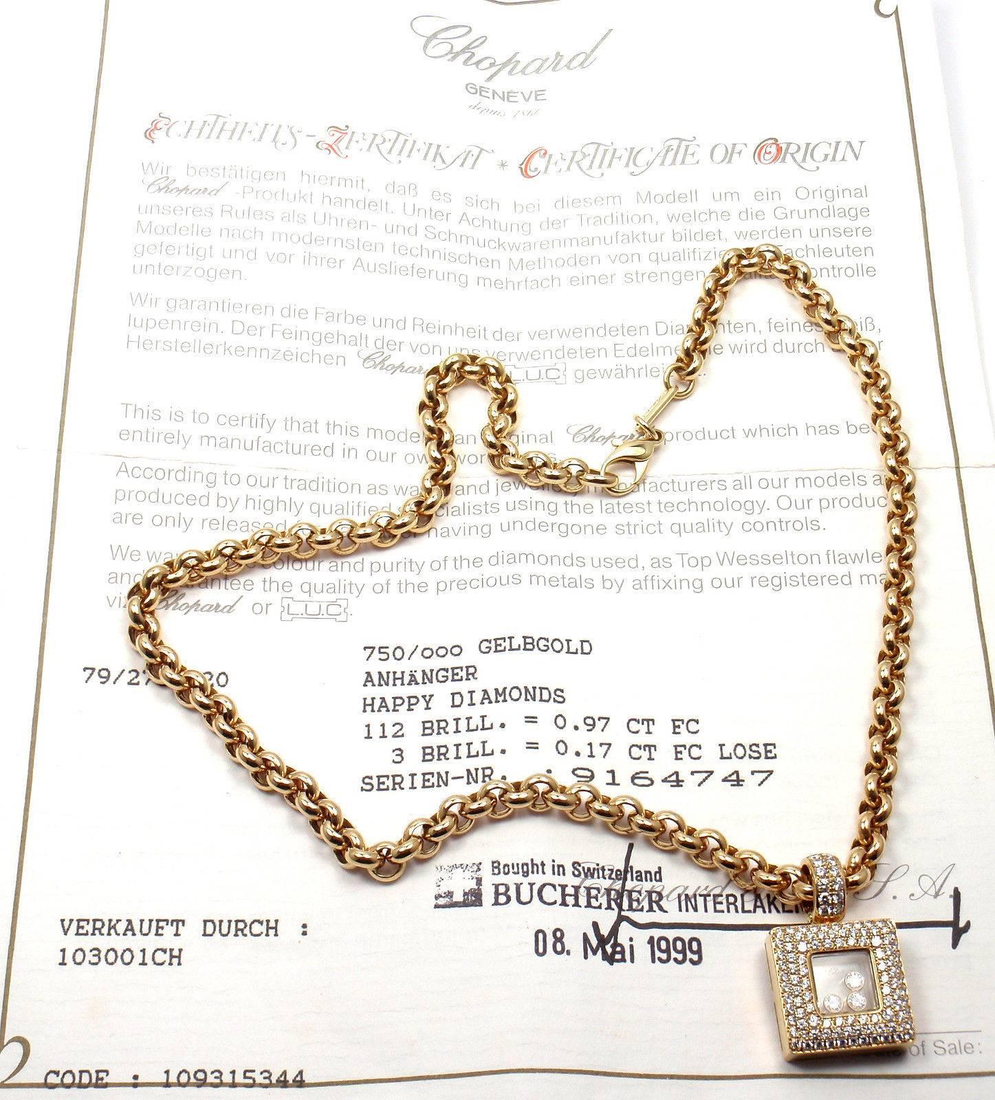 Chopard Happy Diamonds Gelbgold Anhänger Kette Halskette 2
