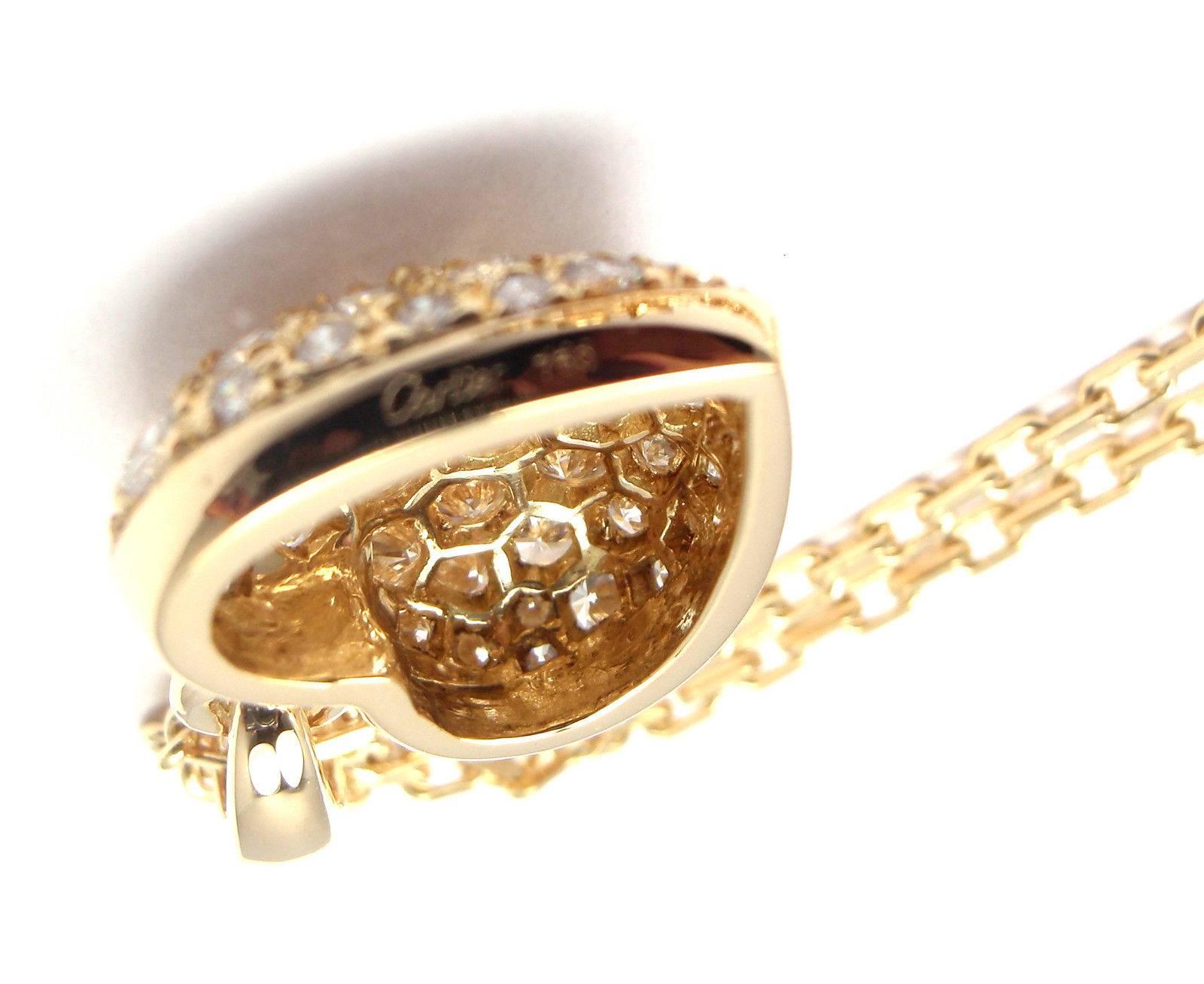 Cartier Diamond Heart Yellow Gold Pendant Necklace 1