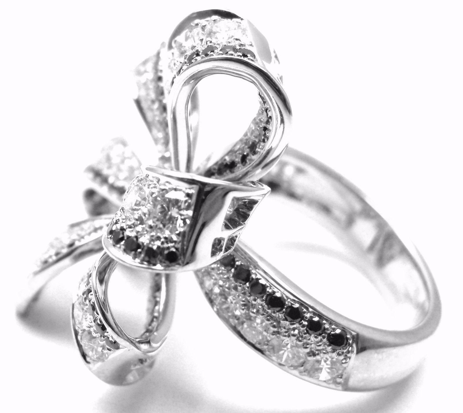 Chanel 1932 White And Black Diamond White Gold Ring 1