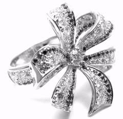 Chanel 1932 White And Black Diamond White Gold Ring