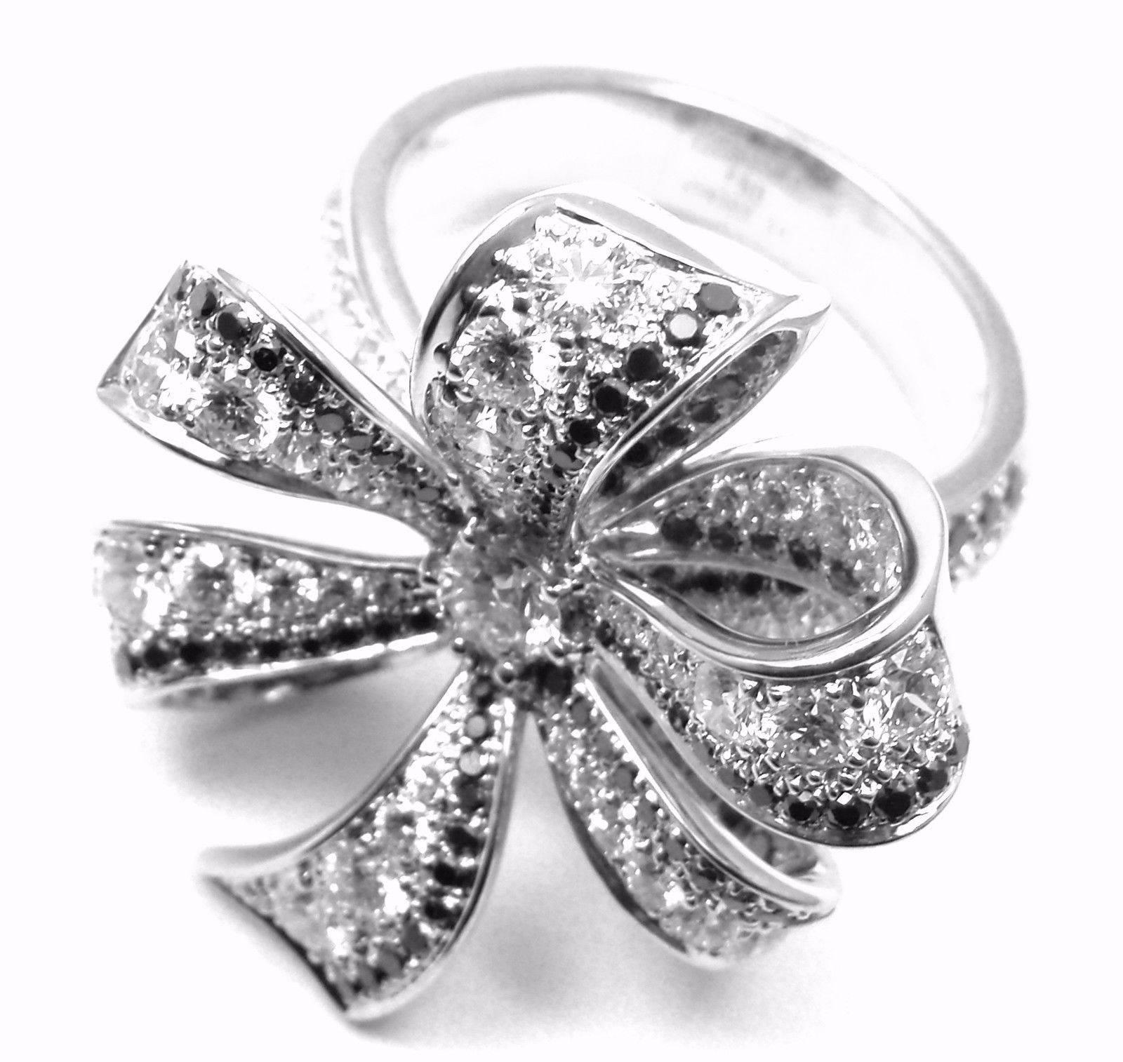 Chanel 1932 White And Black Diamond White Gold Ring 2