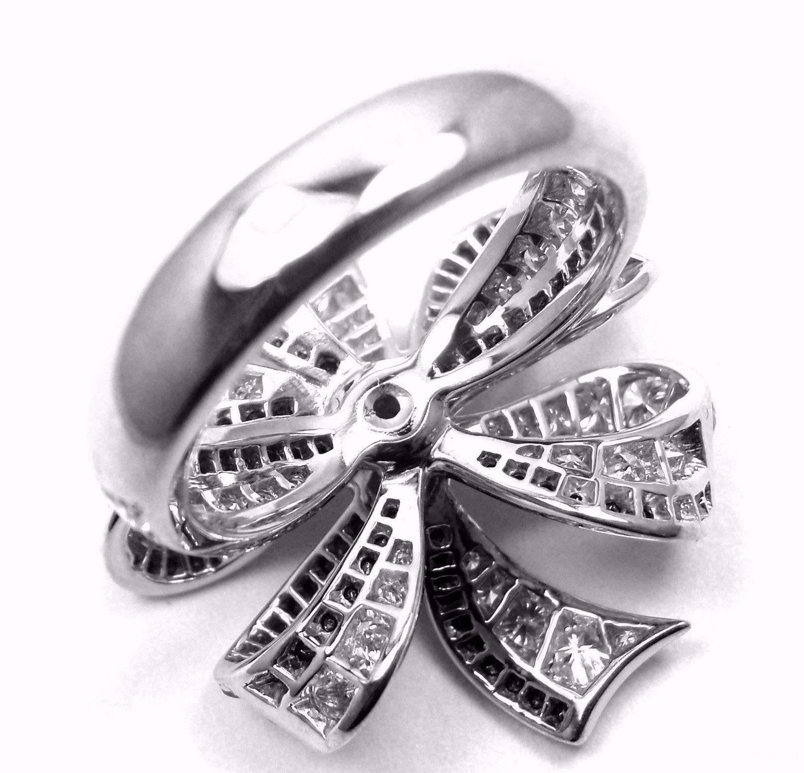 Chanel 1932 White And Black Diamond White Gold Ring 4