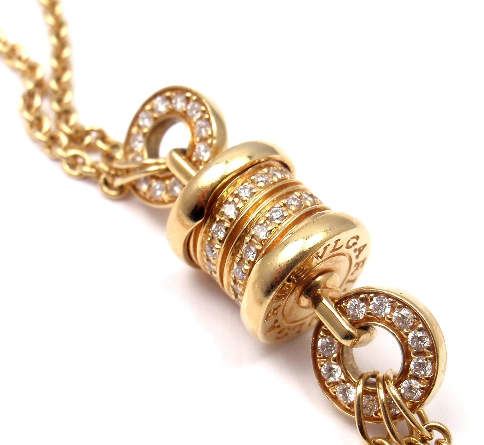 Bulgari B.Zero1 Diamond Gemstone Yellow Gold Pendant Necklace 6