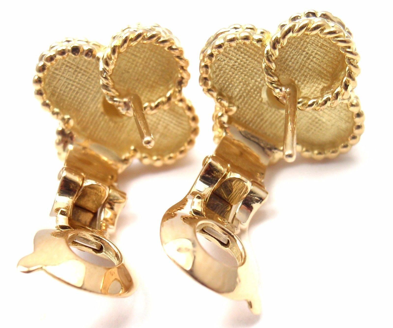 VAN CLEEF & ARPELS Vintage Alhambra Yellow Gold Earrings 1