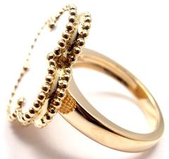 Van Cleef & Arpels Magic Large Mother Of Pearl Yellow Gold Ring