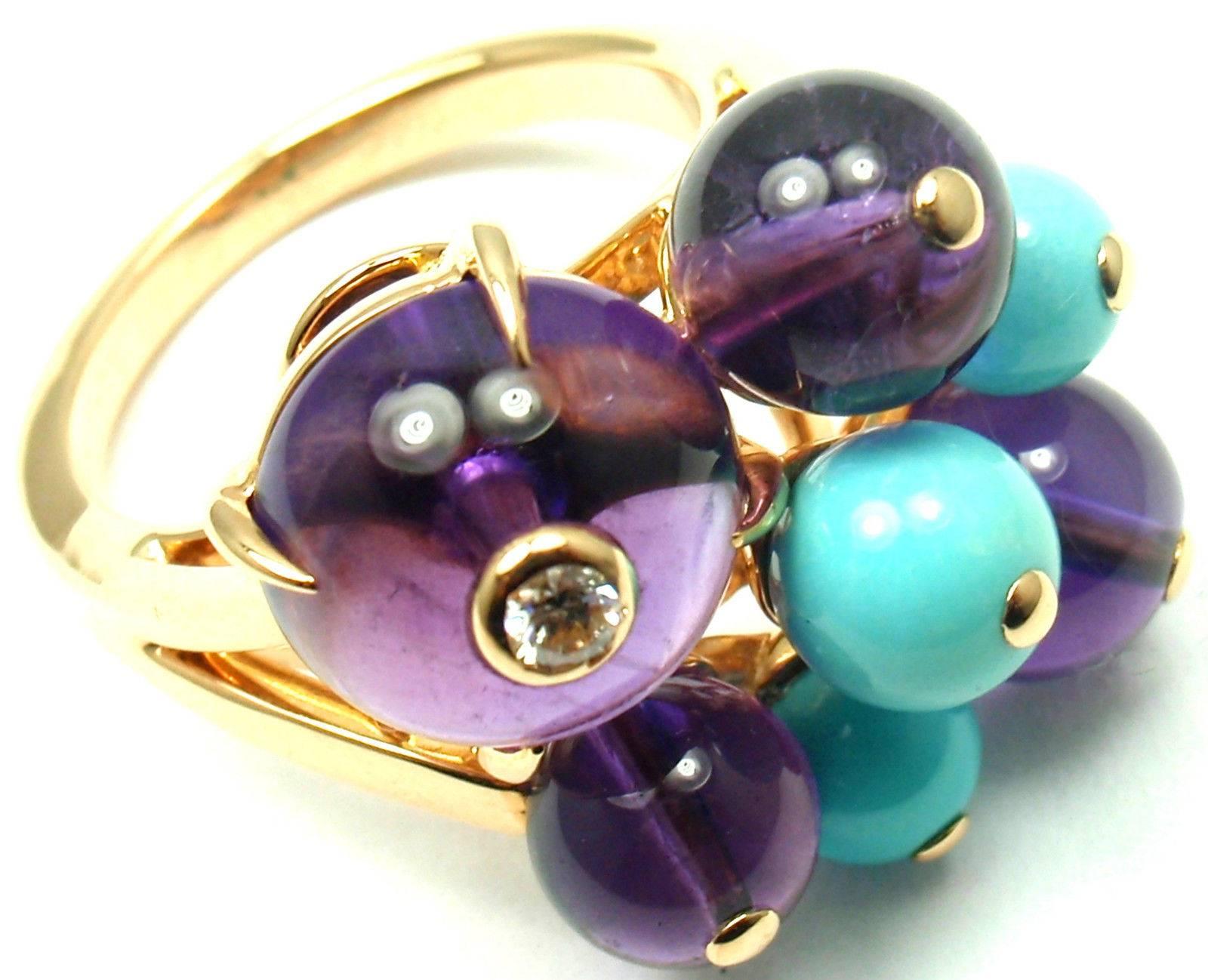 turquoise and amethyst ring