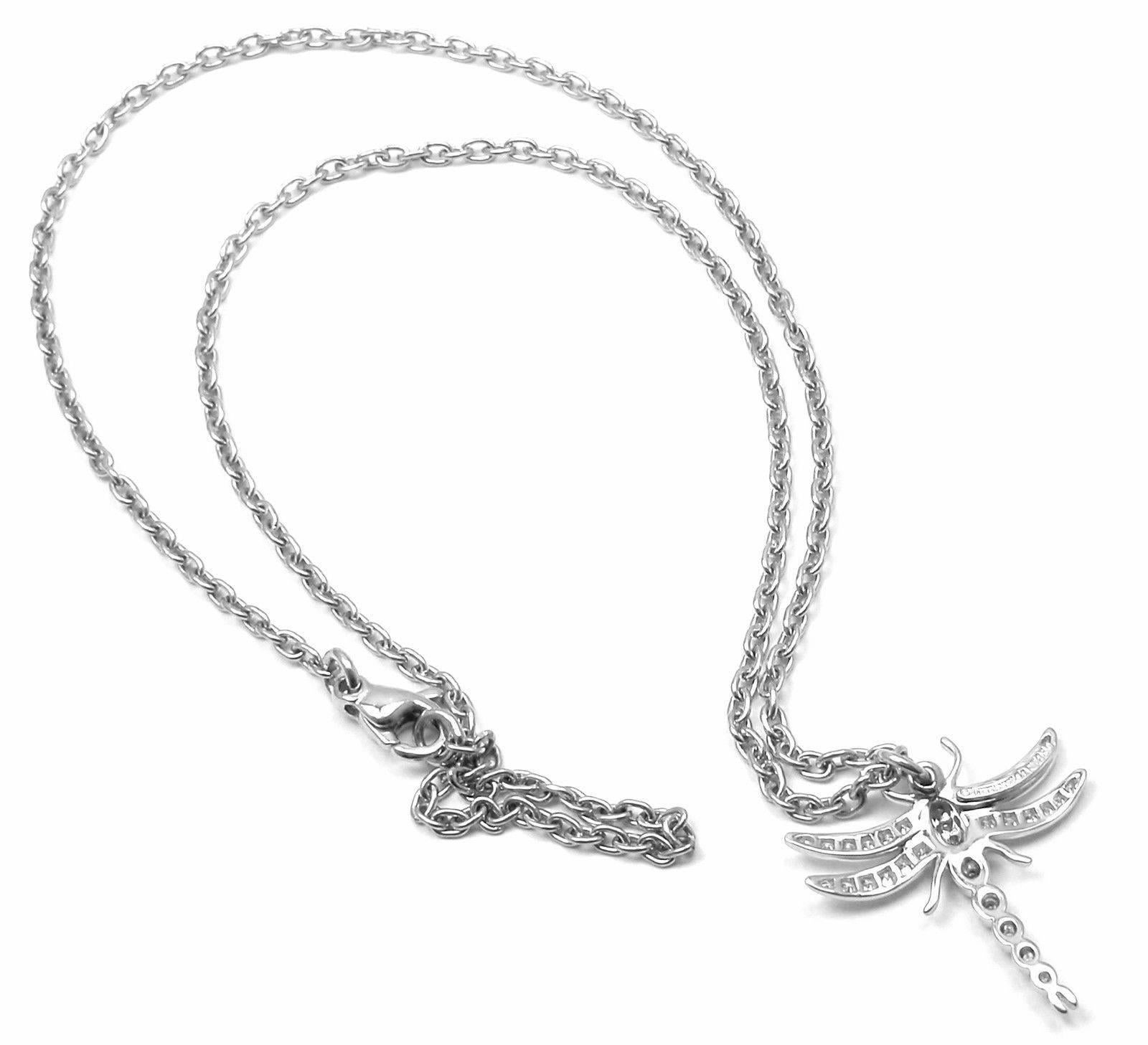 Women's or Men's Tiffany & Co Dragonfly Diamond Platinum Pendant Necklace