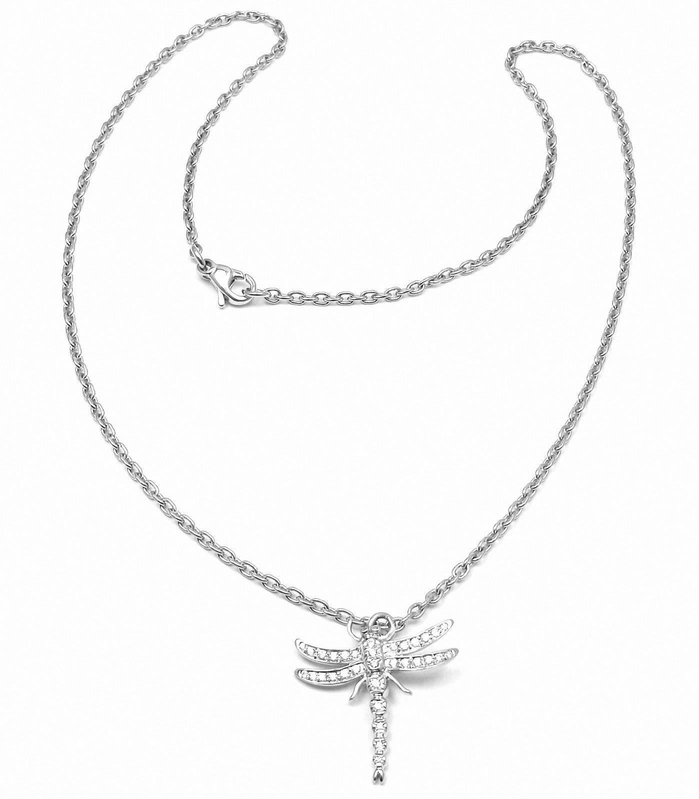 Tiffany & Co Dragonfly Diamond Platinum Pendant Necklace 2