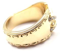 Hermes Diamond Gold Lace Up Band Ring