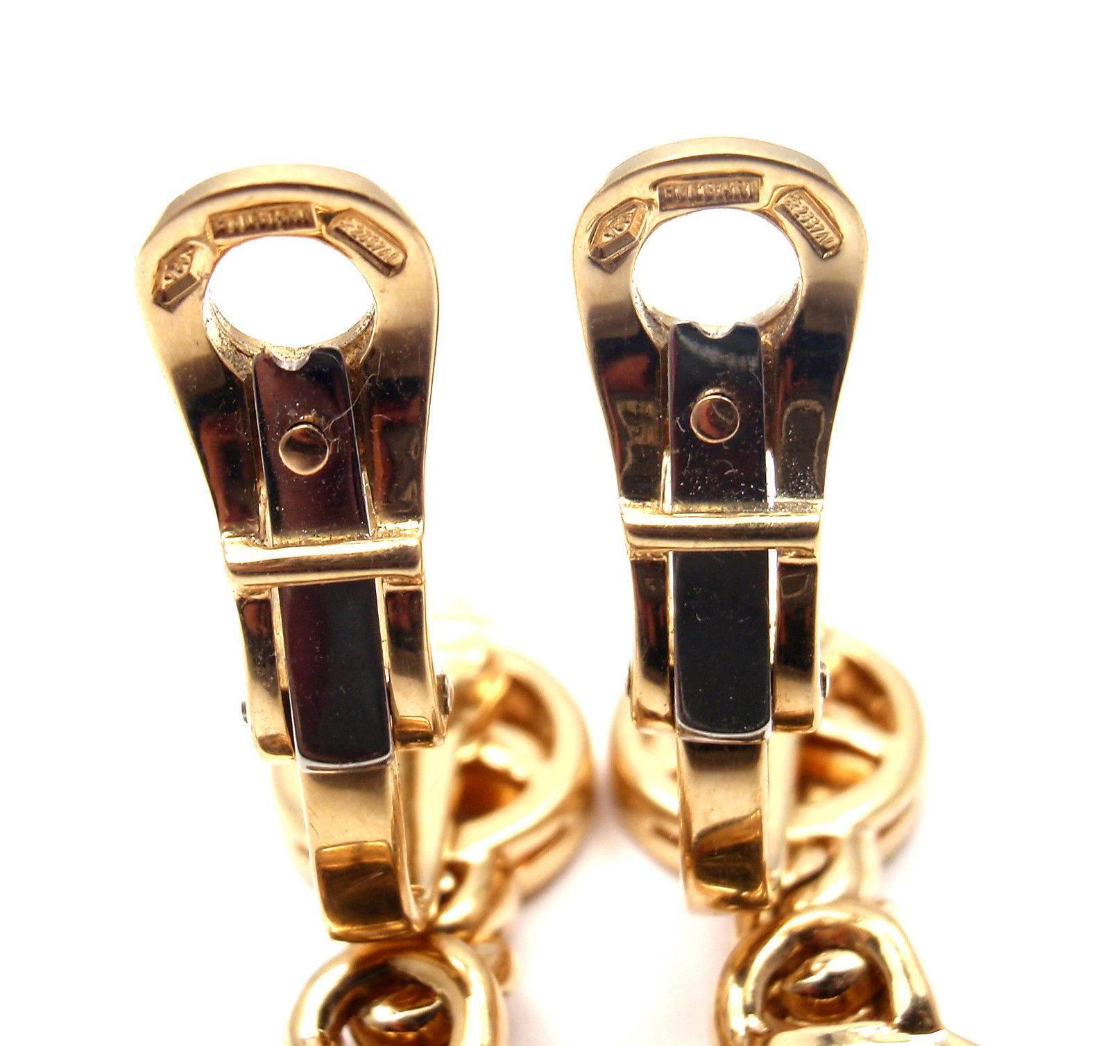 Bulgari Jade Rhodochrosite Gold Signature Earrings 2