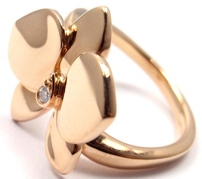 Orchid Flower Diamond Rose Gold Ring 
