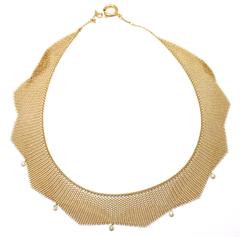 Tiffany & Co Elsa Peretti Diamond Yellow Gold Mesh Necklace