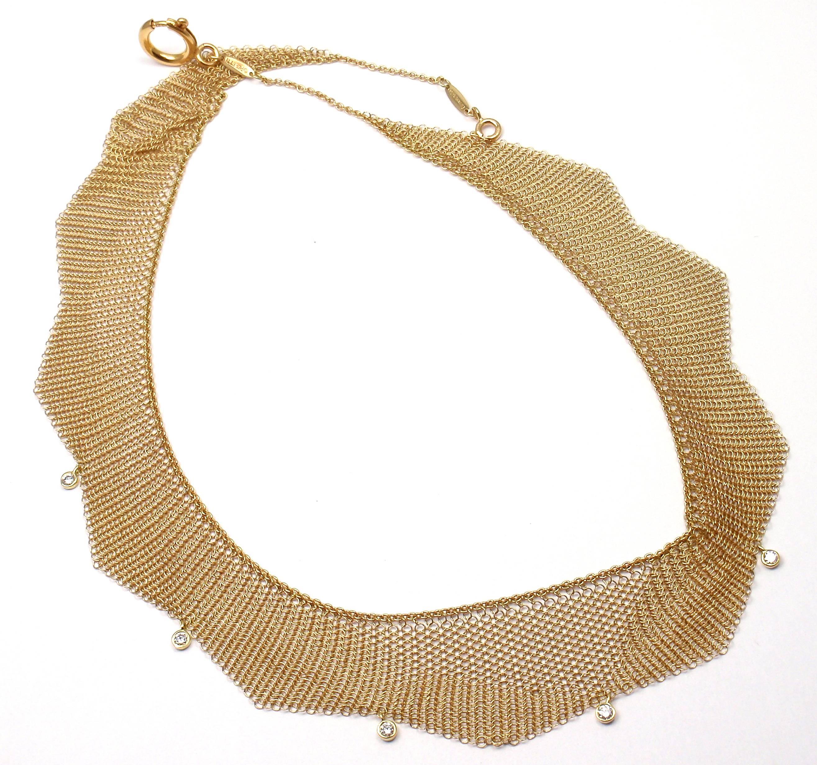 tiffany gold mesh necklace