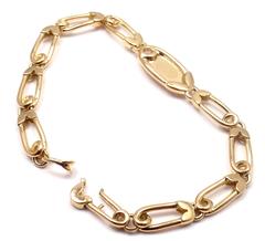 Hermes Safety Pin Link Chain Gold Bracelet